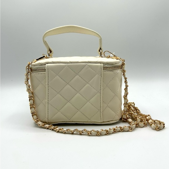 Valentino Orlandi Cream Quilted Vanity Handbag - Picture 2 of 2